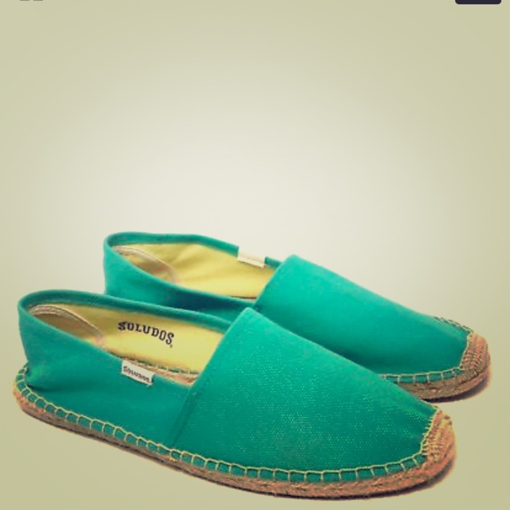 Soludos green espadrilles Size 8
